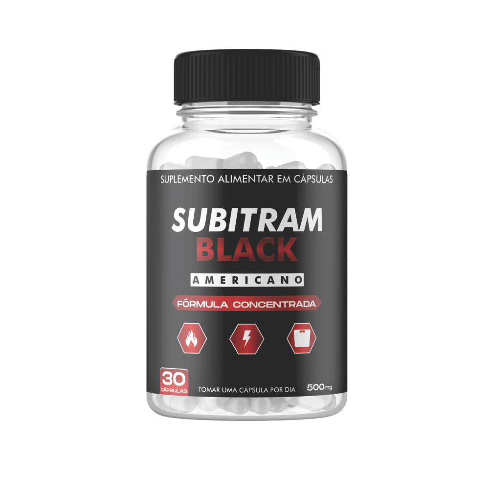 Subitram Black Americano – Suplemento Alimentar com Spirulina, Quitosana e Guaraná | 30 cápsulas