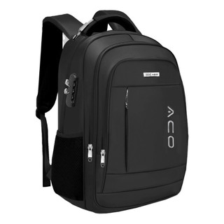 Mochila Notebook c/ Senha E Saida para USB/Fone de Ouvido Unissex Impermeável ACO Preto