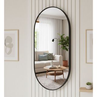 Espelho Oval Decorativo 40x50cm e 80x50cm Moldura em Couro Design Sofisticado em Oferta na Shopee