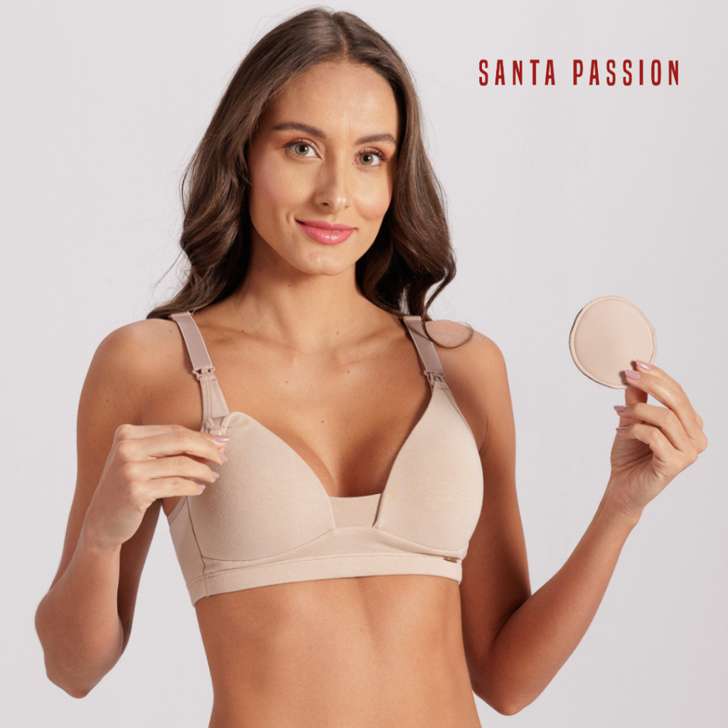 Sutiã Amamentação em Algodão Cotton Bojo Triangular Santa Passion 61918 em Oferta na Shopee