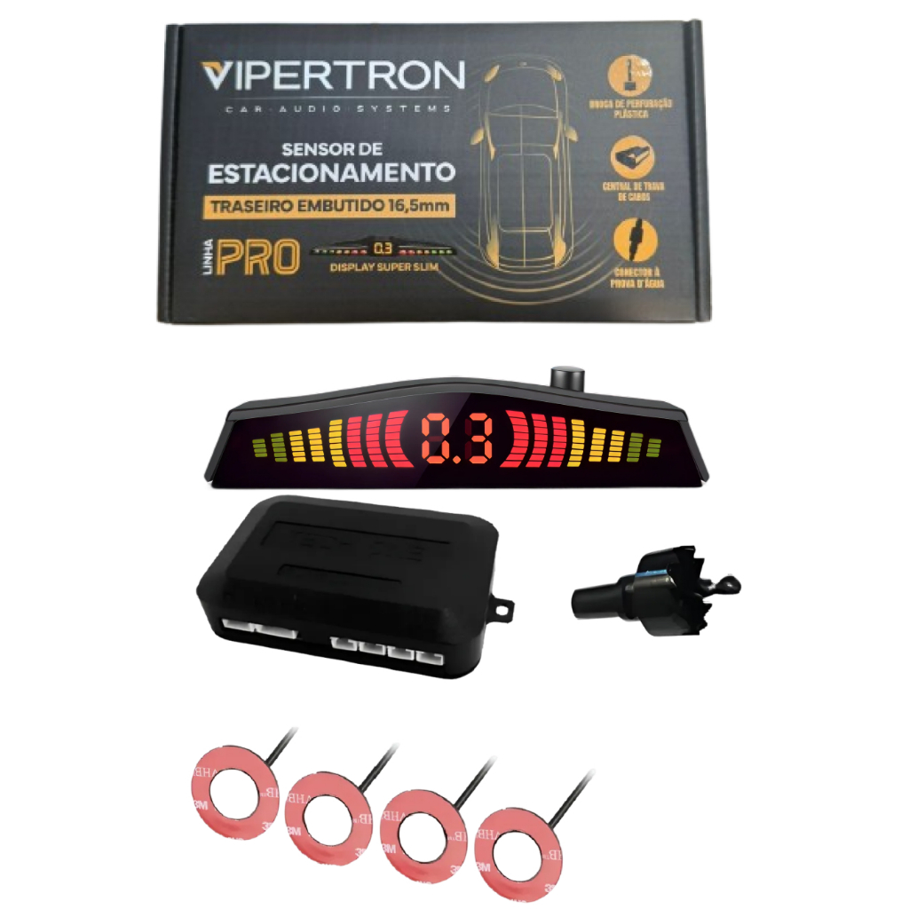 Sensor Ré Estacionamento Distancia 4 Sensores Universal Carro Branco Parachoque Traseiro Baliza em Oferta na Shopee