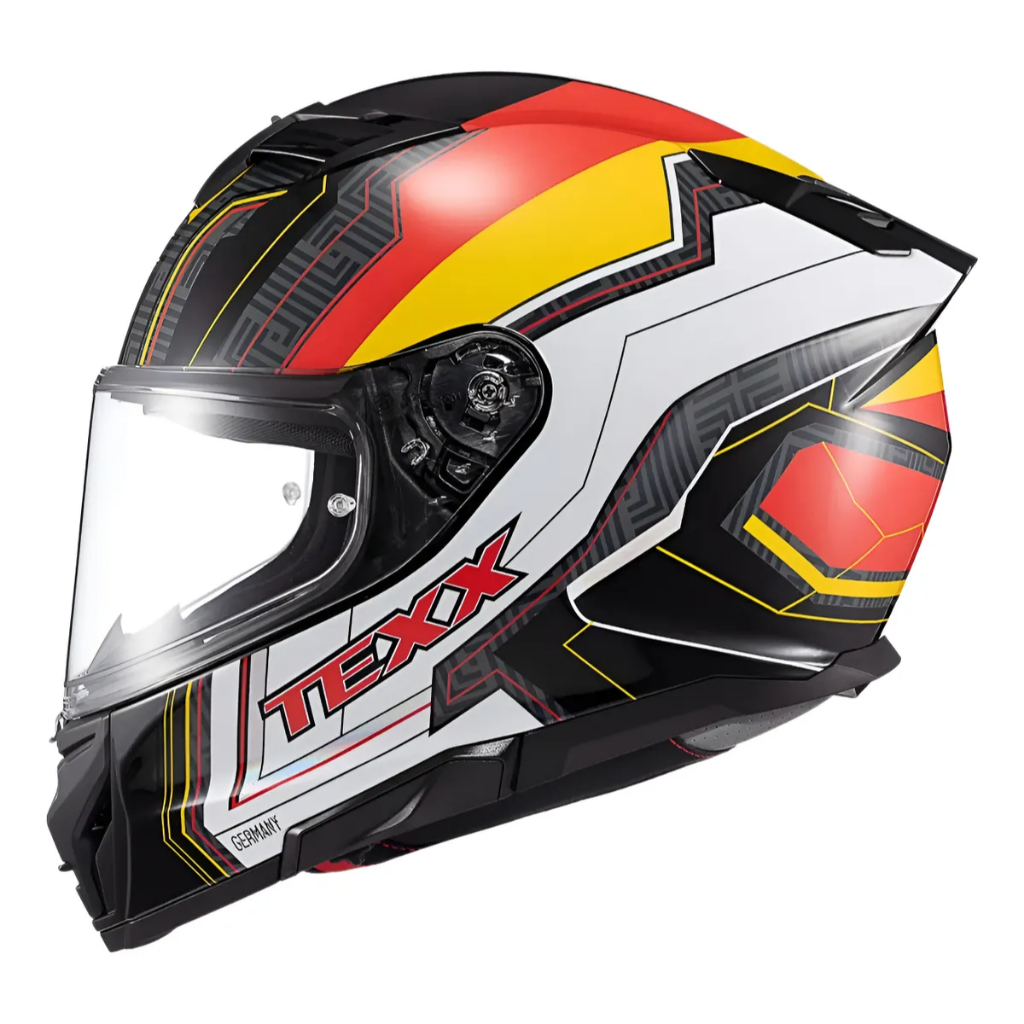 Capacete Texx Paises Alemanha Kaiman Flag Branco Amarelo Vermelho