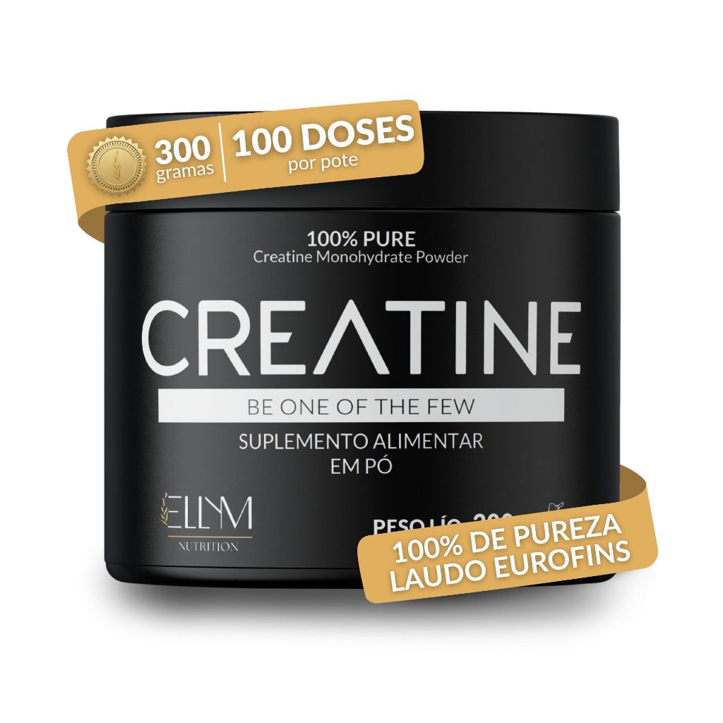 Suplemento Creatina Pó 300g Ellym Nutrition 100% Pura Monohidratada 100 Doses Desempenho