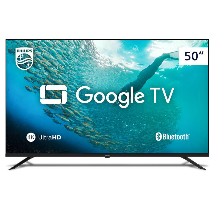 Smart TV Philips 50" Google TV 4K HDR Comando de Voz Dolby Audio 50PUG7019 em Oferta na Shopee