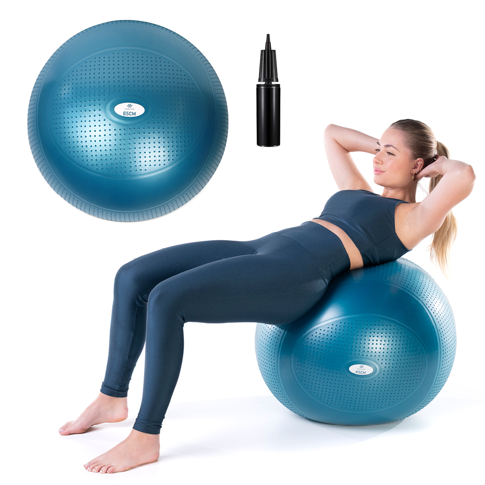 Bola Pilates Suiça Yoga 65cm Ginástica Abdominal e Muscular com Tecnologia Anti-Estouro EssenceFit em Oferta na Shopee