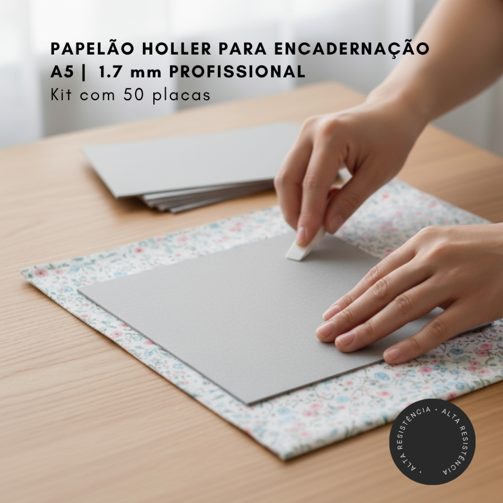 Papelão Holler A5 1,7mm Encadernação 50 Placas Capas Scrapbook Cartonagem (Horlle)