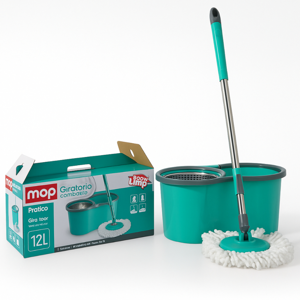 Mop Giratorio Esfregão 360 Balde 12 Litros Cuba Inox em Oferta na Shopee
