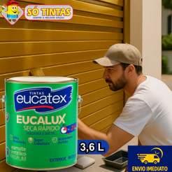 Tinta Esmalte Sintético Eucalux Eucatex 3,6 L Brilhante, Secagem Rápida Madeira, Metal, Várias Cores