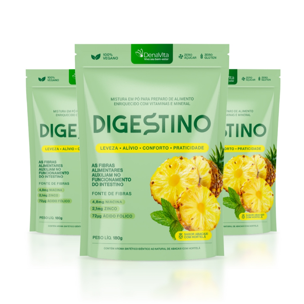 Kit Digestino Mix Fibras Prebiótico Para Saúde Intestinal e Digestão - Denavita