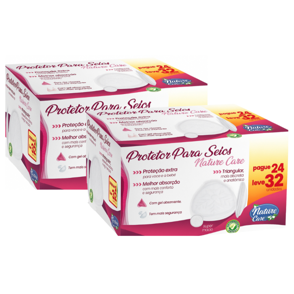 Kit 2 Absorvente Protetor para Seios Stima Caixa com 32 Unidades Confortável e Anatômico