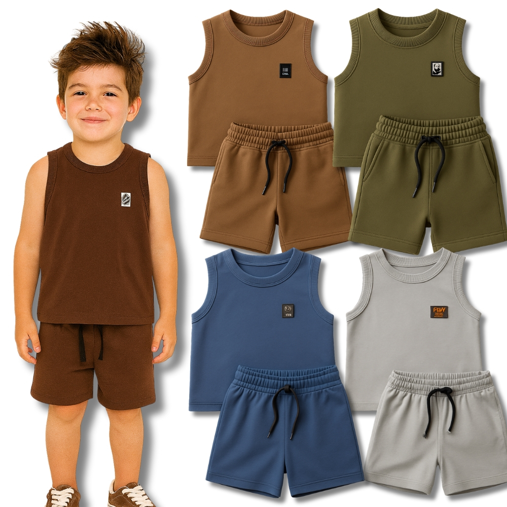 Kit 10 Peças Conjunto Regata Monocromático Liso Masculino Infantil Juvenil - Kit 3 ou 5 Co...