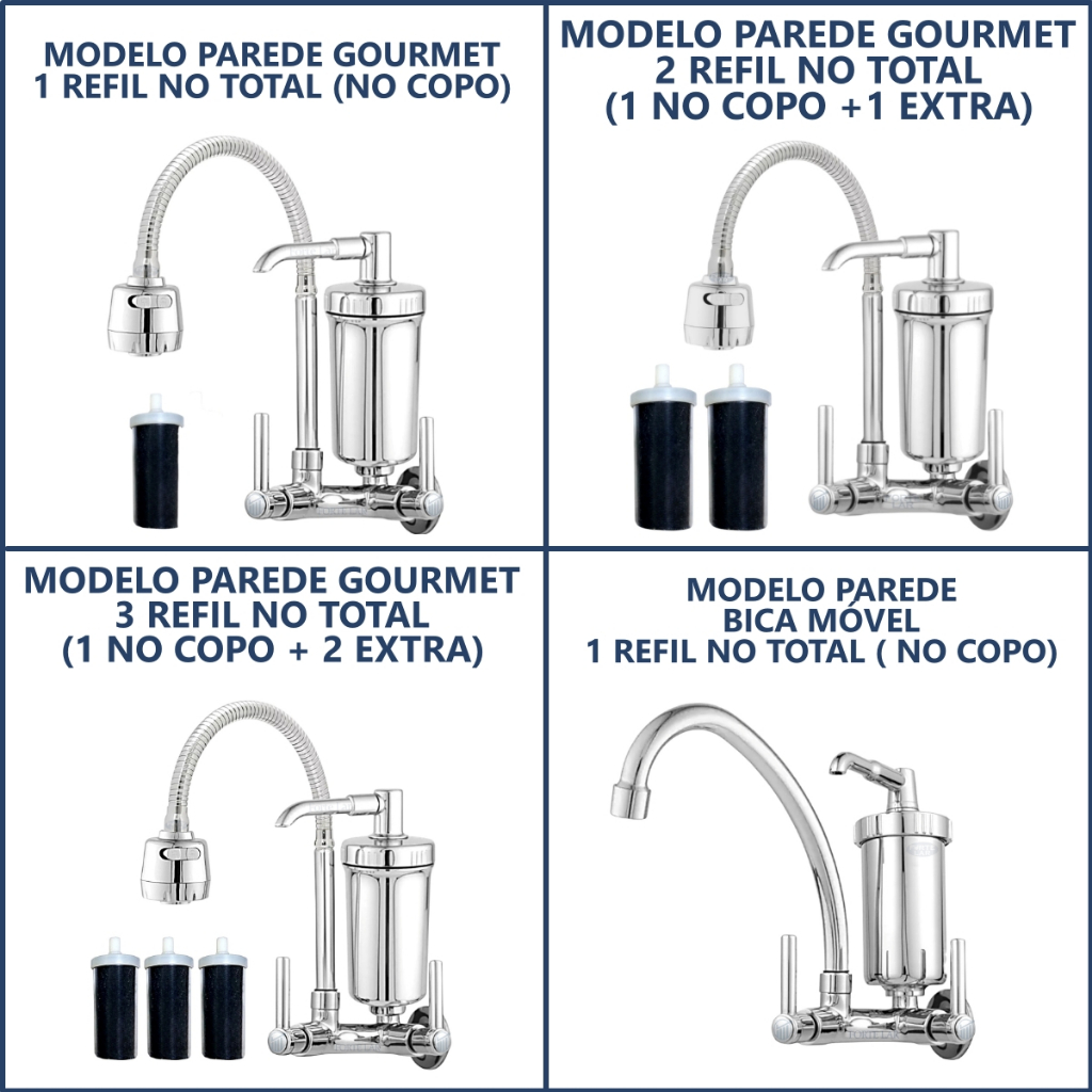 TORNEIRA DE COZINHA GOURMET COM FILTRO TUBO FLEXÍVEL E MÓVEL 360°