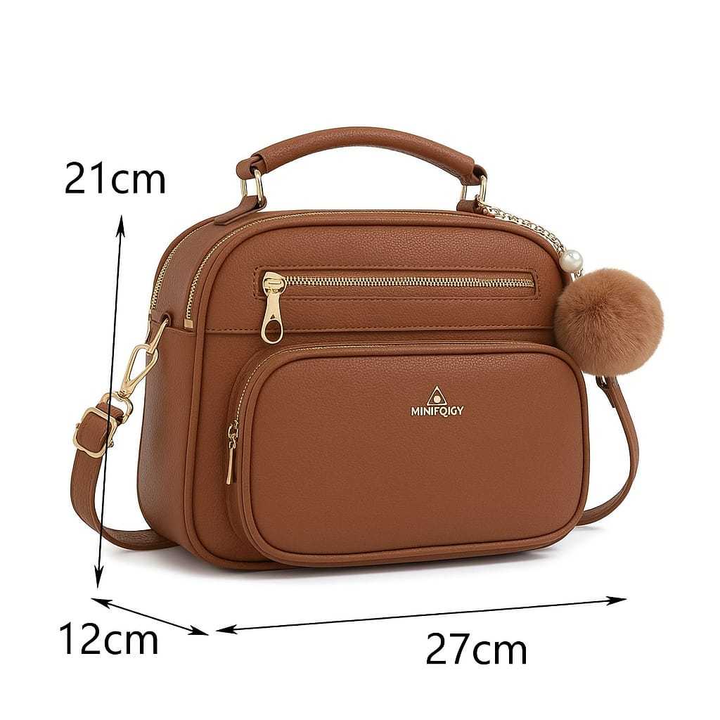 Bolsa feminina /Bolsa transversal /Bolsas de couro /Preto /À prova d'água /Moda /Grande capacidade em Oferta na Shopee