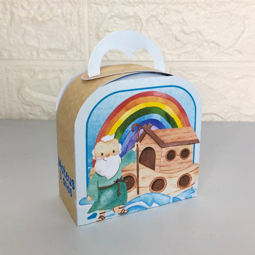 Caixa Maleta Festa Aniversário Lembrancinha Personalizada Arca de Noé Personalizados