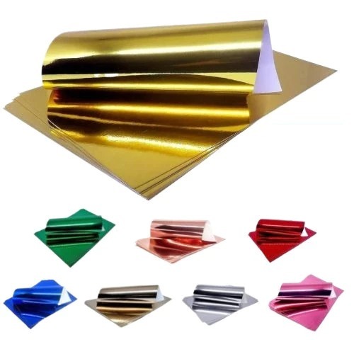 kit com 10 Folhas Papel Laminado A4 Lamicote 250g  Varias Cores Artesanato Escolar Masterprint PREMIUM 100% qualidade