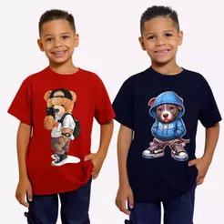 Camiseta Estampada Juvenil Infantil Menino 100% Algodão Conforto Macia Casual Moda Criança 02 ao 16