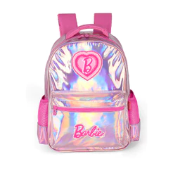 Mochila Infantil Barbie Pink Holográfica Luxcel