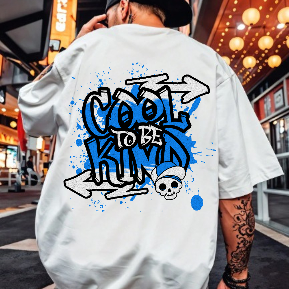 Camiseta T-Shirt Streetwear Cool Kind Estampada Personalizada Oversized Suedine Grossa Blusao