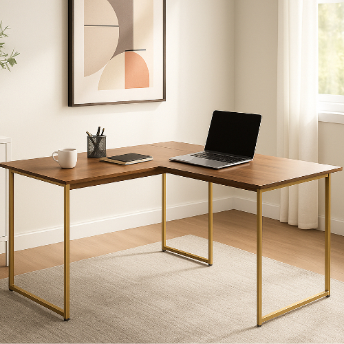 Escrivaninha Industrial em L 90x90cm Mesa de Canto Max Para Escritório e Home Office - JM3 Móveis