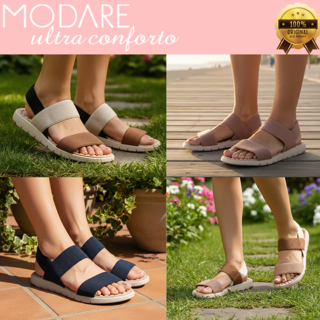 Sandalia Ortopedica Tira Elastico Ultraconforto Modare Feminina Ultra Leve Confort Conforto Original