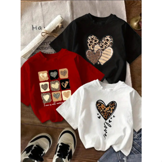 Kit 3 Camiseta Feminina Minimalista Camisa T-shirt 100% Algodão Estampa Coração em Oferta na Shopee