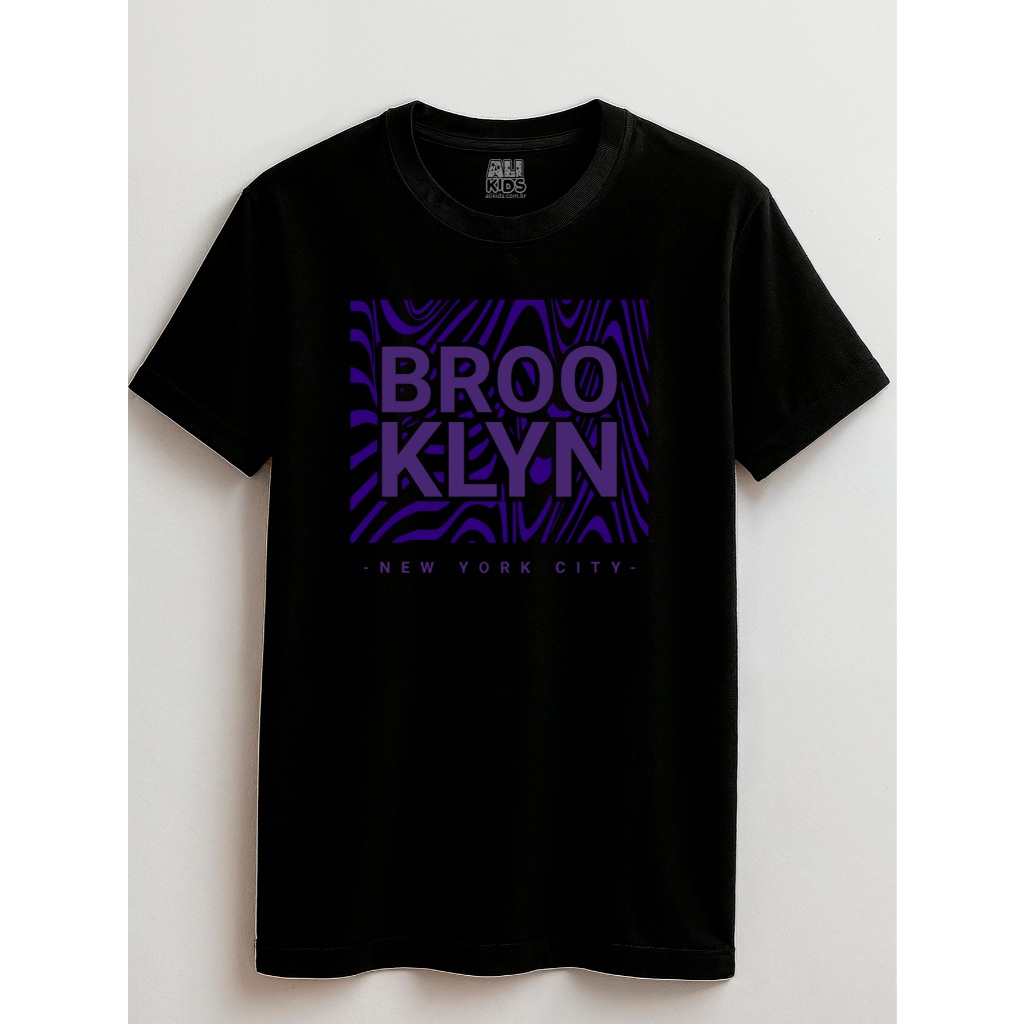 Camiseta 100% Algodão Urban Juvenil e Infantil 2 ao 16 anos Brooklyn Roxo