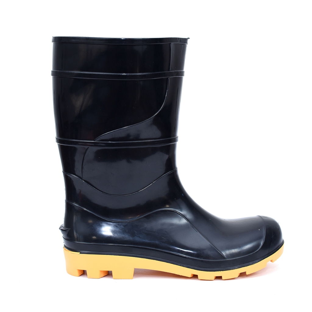 GALOCHA PRETA SOLADO AMARELO CA 50829 PVC UNISEX