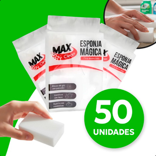 Kit 50 Esponjas Mágica Branca de Melamina Original Tira Gordura Limpeza de Parede a seco em Oferta na Shopee