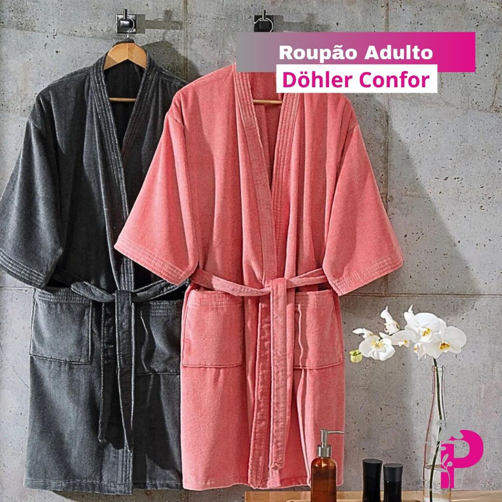 Roupão Adulto Döhler Confort 100% Algodão Velour
