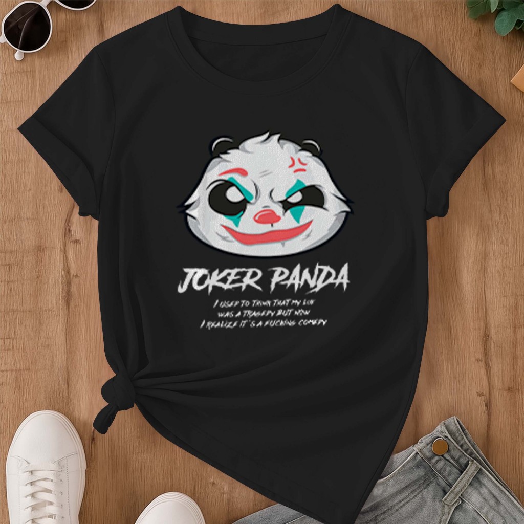 Camiseta estampada - joker panda | urso panda streetwear arte de rua | blusa unissex premium 100% algodão