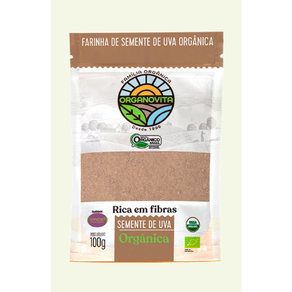 FARINHA SEMENTE DE UVA ORGANICA 100G - ORGANOVITA em Oferta na Shopee
