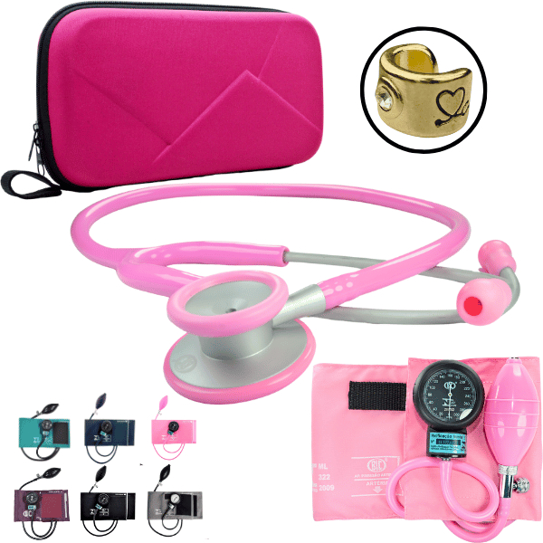Kit Enfermagem Aparelho De Pressao Estetoscopio Duplo Bic Esteto