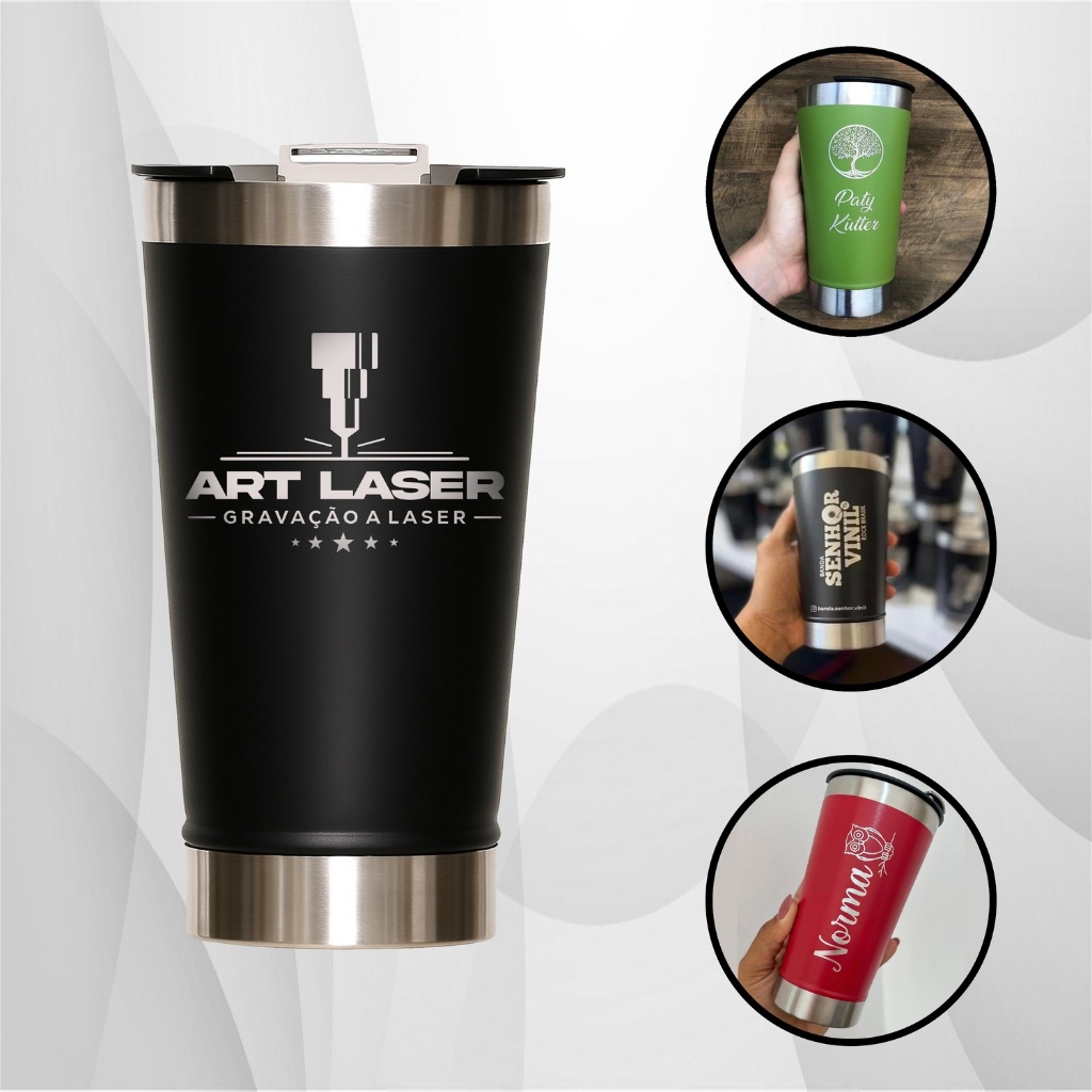 Copo Termico Personalizado a Laser 473ML Brindes Corporativos-Time-Nome-Simbolo-Escudo
