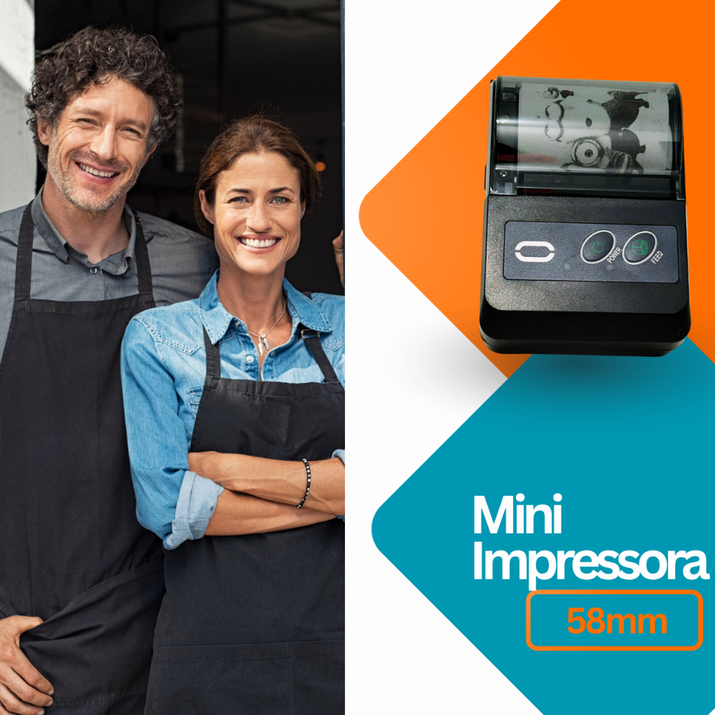Mini Impressora Portátil Bluetooth Térmica 58mm Android Ios Tomate