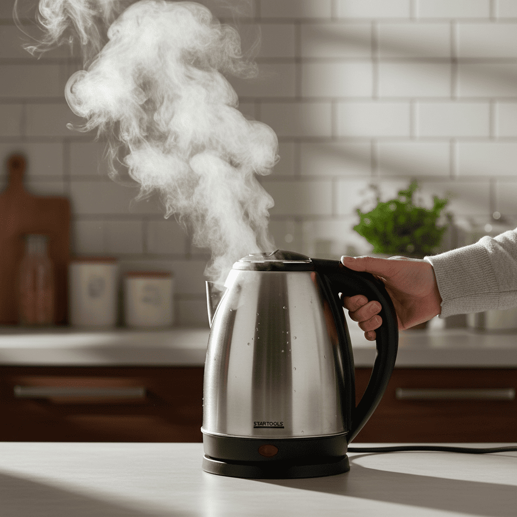 chaleira elétrica inox 1,8 litros 110v com desligamento automático e aquecimento rápido para café e chá