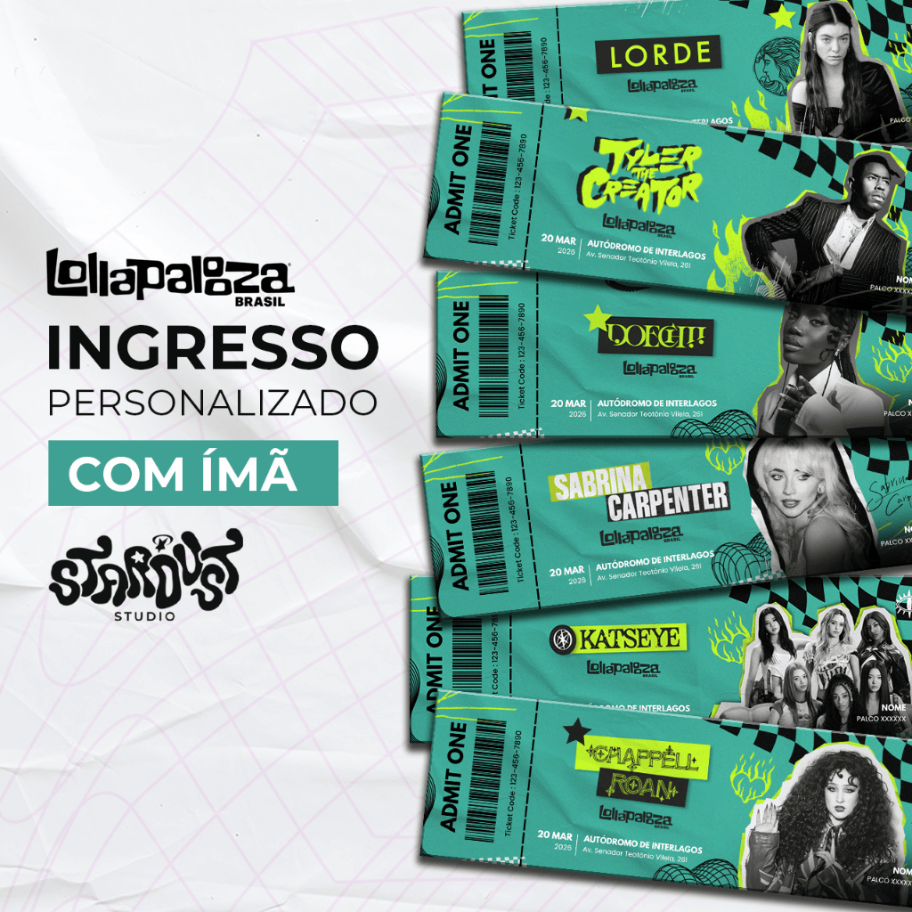 Ingresso Magnético Personalizado | LollaPalooza 2026 em Oferta na Shopee