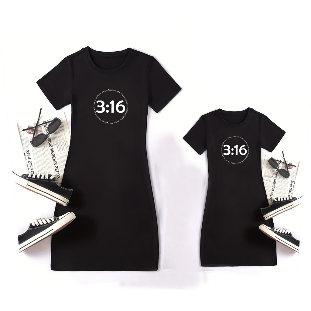 Tal mãe tal filha vestido Versiculo joão 3 16 Porque Deus amou o mundo tanto, que deu o seu único Filho,