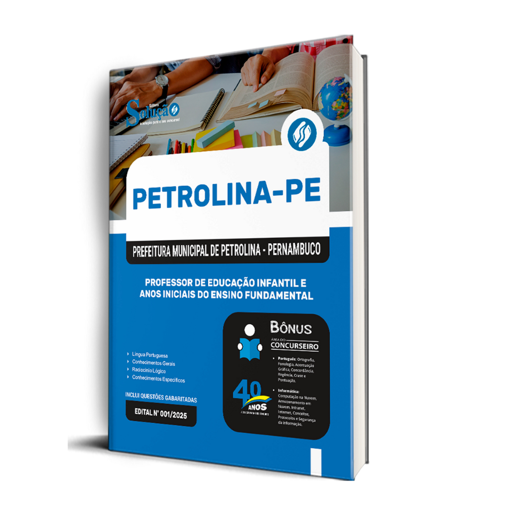 Apostila Prefeitura de Petrolina - PE 2026 - Professor de Educação Infantil e Anos Iniciais do Ensino Fundamental
