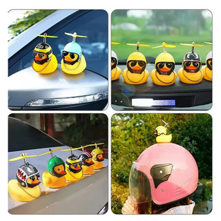 Capacete Cor Amarelo Patinho Buzina Luz Catavento Bike Moto Guidao Pato