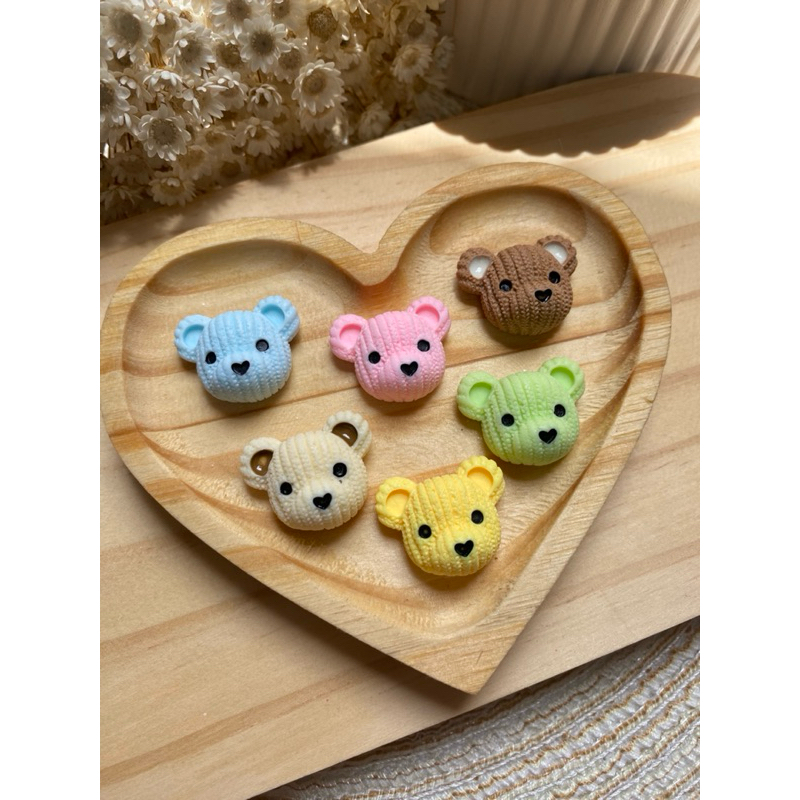 Aplique Ursinho Resina Cabeça de Urso 10 unidades