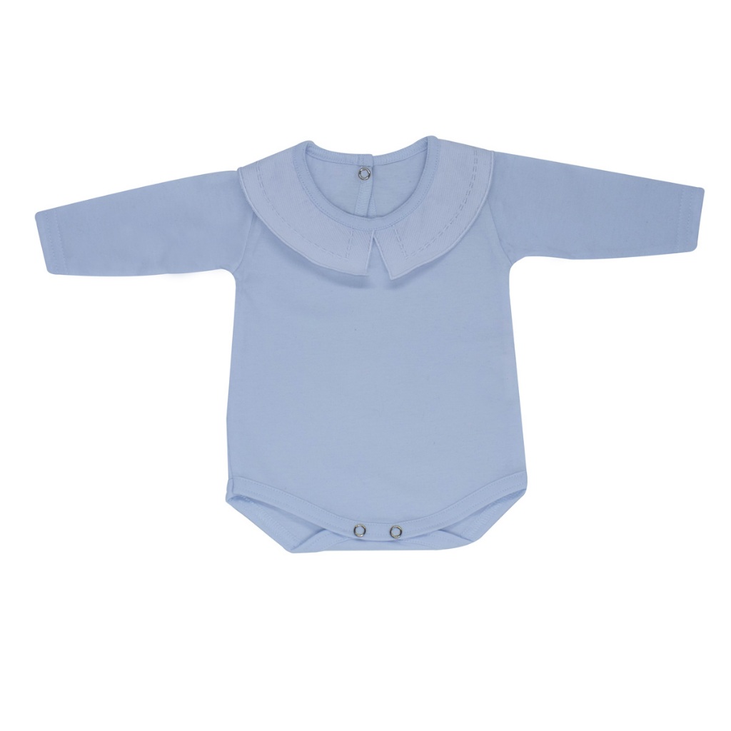 Body De Bebê Com Gola Bordada 100% Algodão
