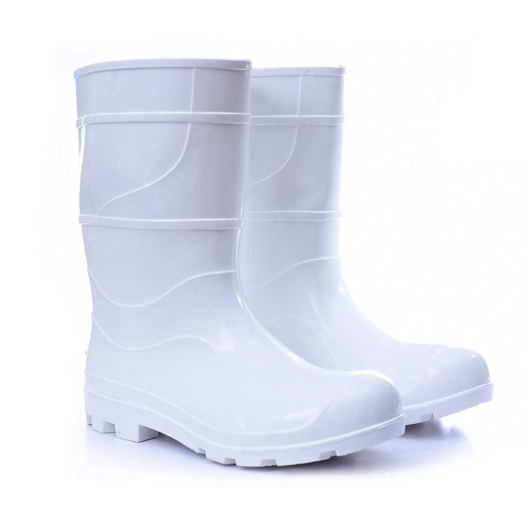 Bota de borracha Galocha branca unisex em pvc antiderrapante