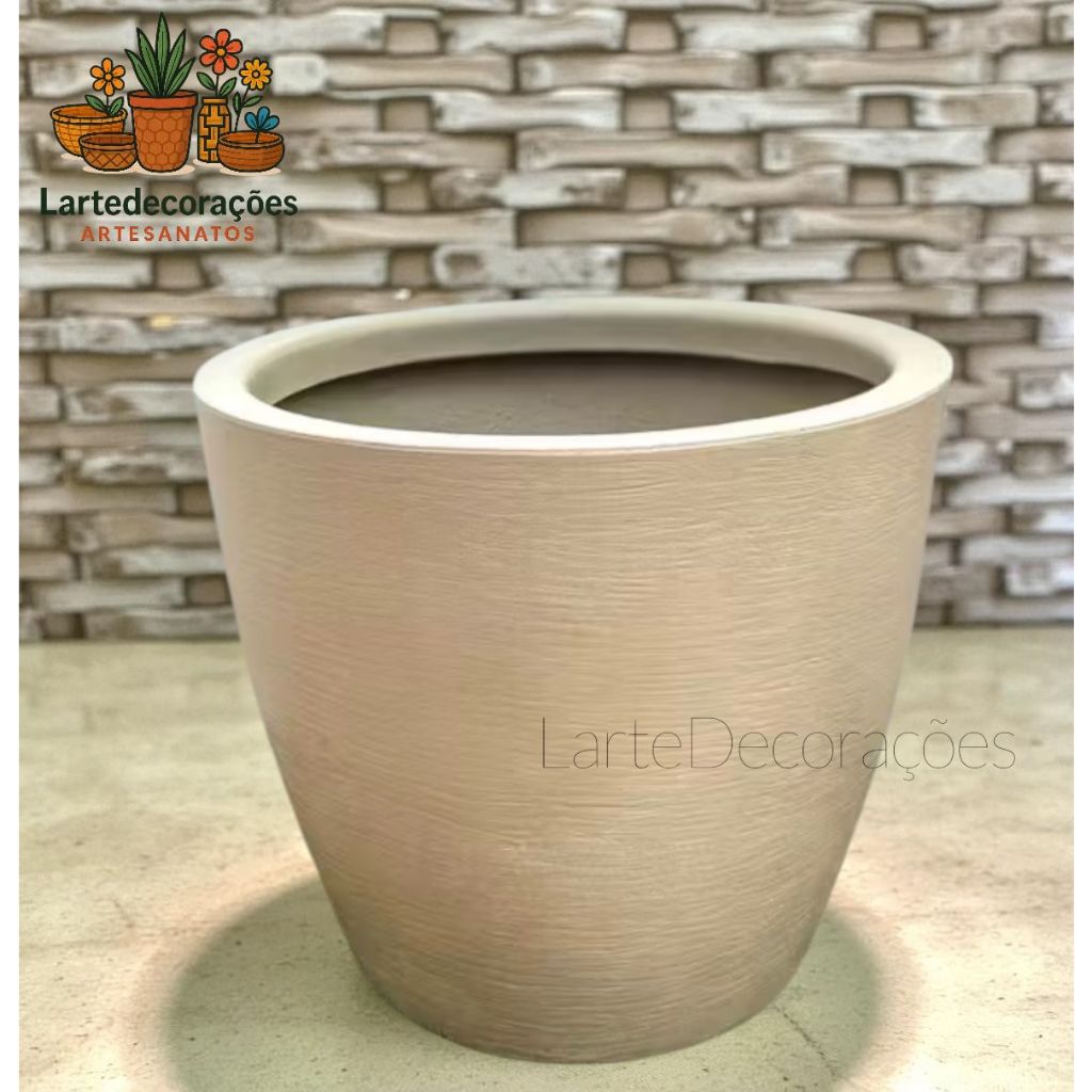 kit c/2 vasos de planta em polietileno decorativo reciclável redondo cone Vaso Grande Ref. 27