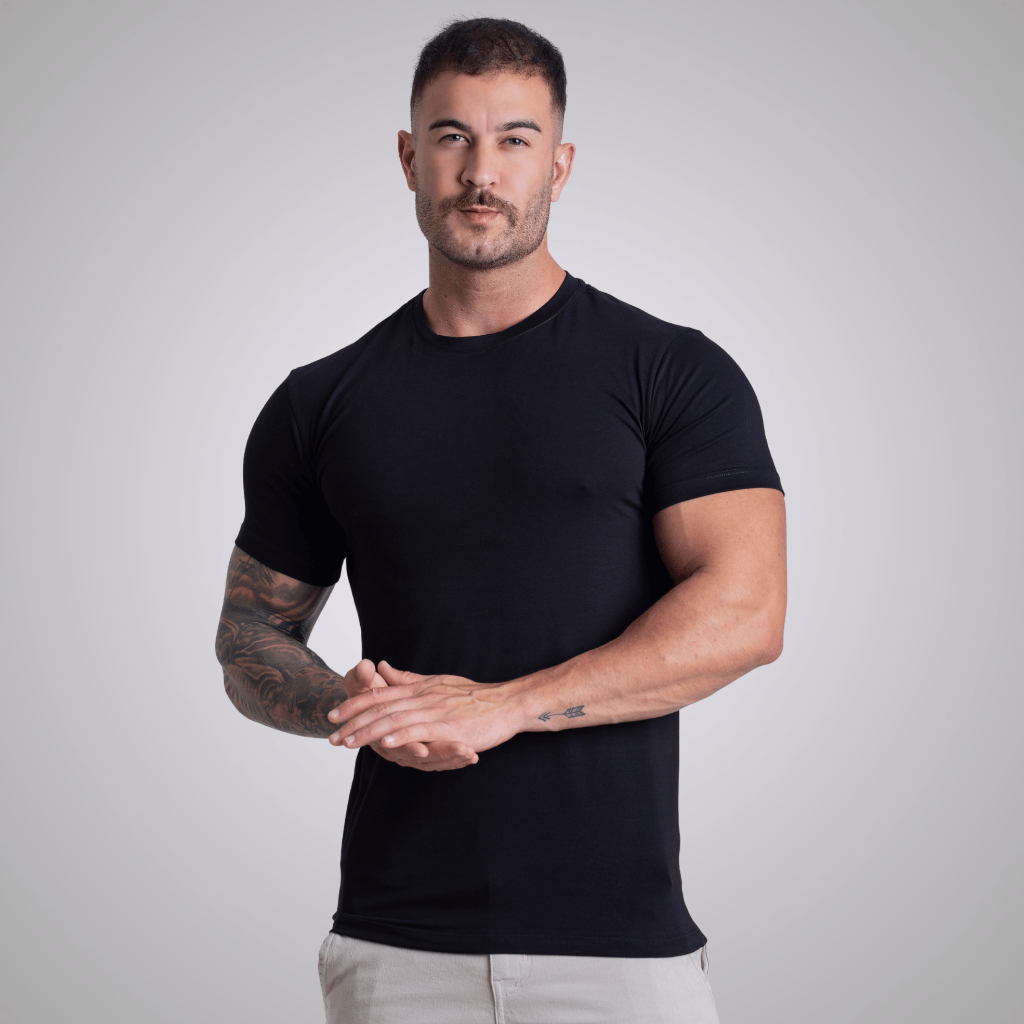 Camiseta Algodão Fio Egipcio Original Com Elastano Slim Fit Direto da Fabrica em Oferta na Shopee