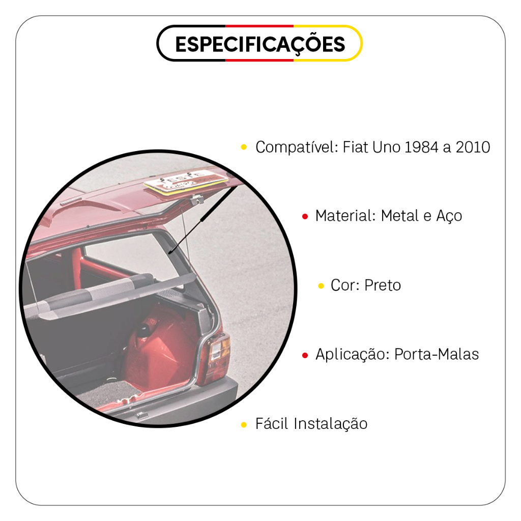 Amortecedor Porta Malas Tampa Traseira Fiat Uno 1984 a 05 06 07 08 09 2010 Pistão a Gás Fiat Uno · foto 2