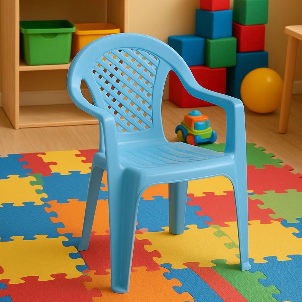 Poltrona Infantil Azul Em Plástico Resistente - Loja Viva Decor & Utilidades