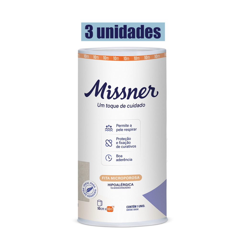 Kit Fita Cirúrgica Microporosa 10cm x 10m Bege - Missner — imagem 2 de 2