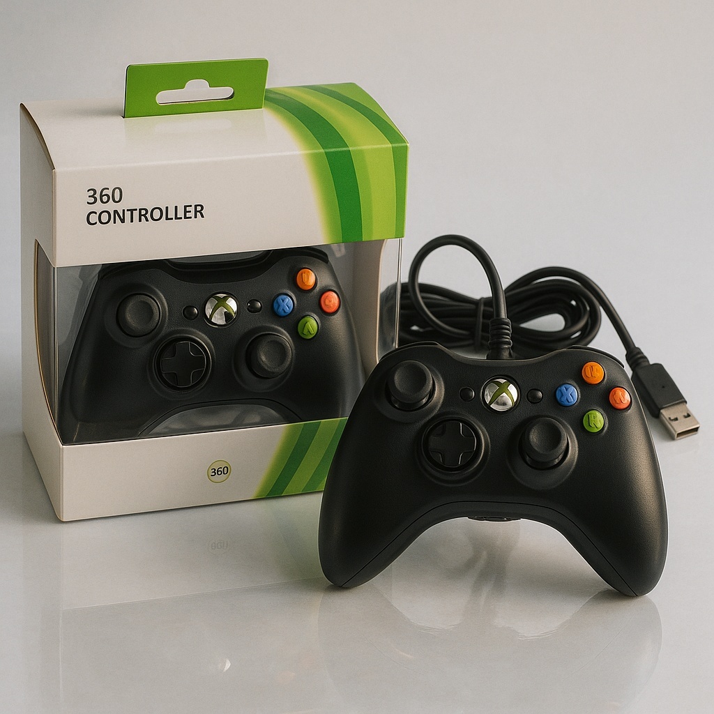 Controle Xbox 360 Ou Play e PC Com Fio USB – Joystick Gamer Compatível Windows / Plug & Play
