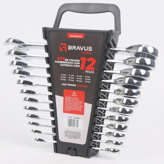 Kit Chaves Combinadas Catraca 12 PÇS – Bravus Force em Oferta na Shopee
