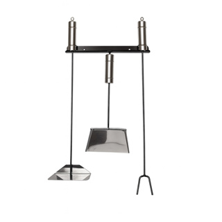 Kit Limpeza Churrasqueira Profissional em Inox | Pá, Rastelo, Espalha Brasa e Suporte de Parede em Oferta na Shopee